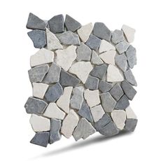 PEBBLETILE.CO Awan Random Marble Mosaic, Tumbled Stone Back Splash Tiles for Kitchen Walls, Shower and Bathroom Floors, and Outdoor Areas (11.4" X 11.4")