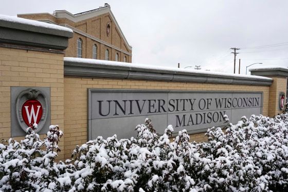 A sign at the entrance to the University of Wisconsin.