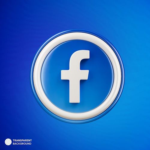 Free PSD facebook logo 3d social media icon isolated