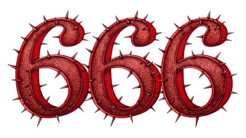 3D red devil number 666 illustration