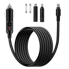iGreely DC 8mm 7909 8020 Car Cigarette Lighter Charging Cable Compatible with Jackery GZ Anker Portable Power Station 14AWG Wire 15A 12V/24V Car Charger 10Ft/3M