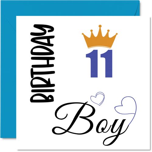 Stuff4 11th Birthday Card for Boys - Birthday Boy - Happy Birthday Cards for 11 Year Old Boy Son Brother Grandson Cousin F...