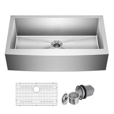 Kraus KHF200-36 Standart PRO Kitchen Stainless Steel Sink, 36 Inch Round Apron Single Bowl