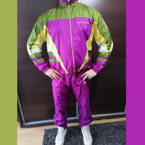 NIKE International Tracksuit Vintage Overalls Sweatpants Ortalion Shellsuit 80s 90s size L