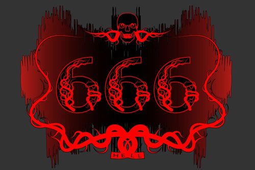 Dark Abstract Skull Poster - 666 Vector Image