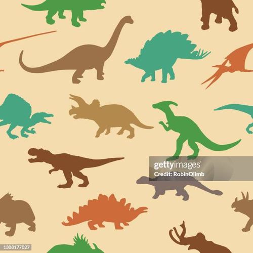dinosaurs seamless pattern - dinosaur stock illustrations