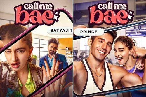 Ananya Panday with Vir Das and Varun Sood in Call Me Bae character posters.