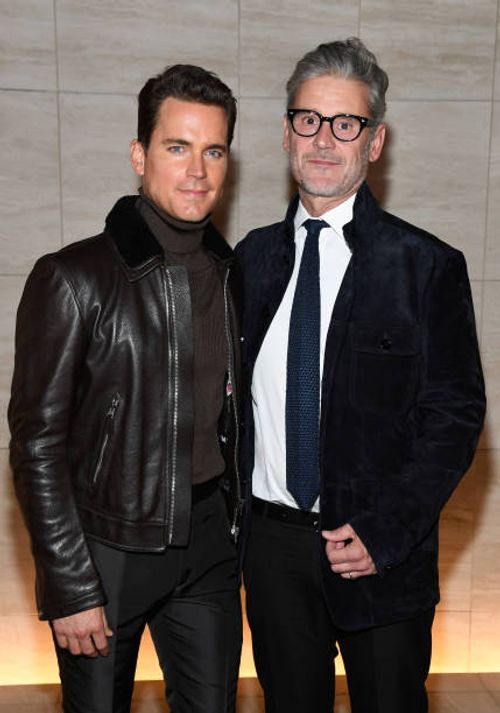 Simon Halls and Matt Bomer attend the Tom Ford AW20 Show at Milk Studios on February 07, 2020 in Hollywood, California.
