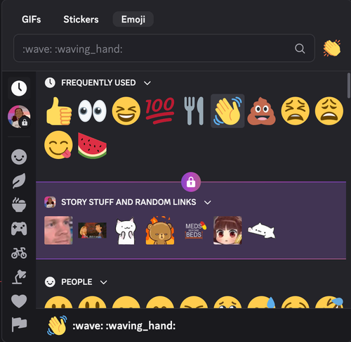 Discord emoji picker.