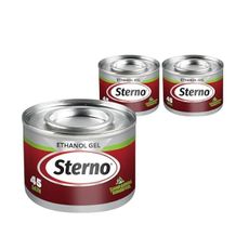 Sterno Canned Heat Ethanol Fuel Can - Ethanol Gel Cans with 45-Minute Burn Time, Chafing Dish Fuel Cans & Gel Fuel Cans for Fire Bowl - Fuel Cans for Food Warmer & Portable Stoves - Pack of 3