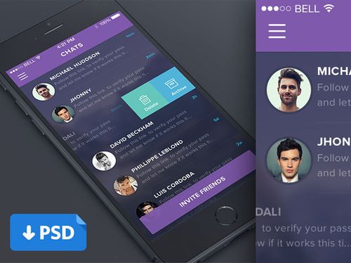 Chat App UI PSD