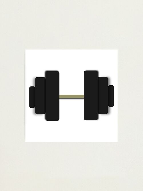 Thumbnail 1 of 3, Photographic Print, NEW Dumbbell Emoji Design (Original Emoji Design) designed and sold by LEOEXPRESS.
