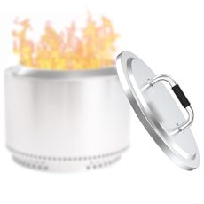 Fire Pit Lid for Solo Stove Bonfire 2.0-19.5" Stainless Steel Fire Pit Lid Cover with Heat-Resistant Handles, for Solo Stove Bonfire Accessories, Camping for Other 19.5" Firepit