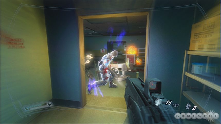 There's no escape from the wrath of the assault rifle in reflex time.