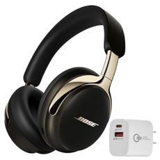 Bose (2nd Gen QuietComfort Ultra Bluetooth Headphones, Wireless Headphones with Spatial Audio, Over Ear Noise Cancelling with Mic, Up to 30 Hours of Play time + 20W Wall Charger (Desert Gold)