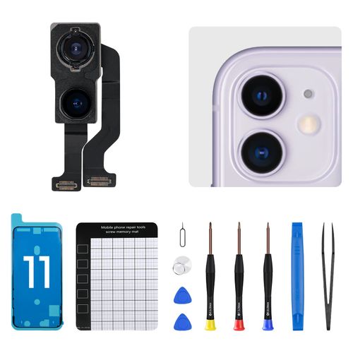 DGSCSMY for iPhone 11 Back Camera Replacement OEM Modele 12MP Main Rear Lens Parts with Ultra Wide Lens OIS HDR Photos 4K ...