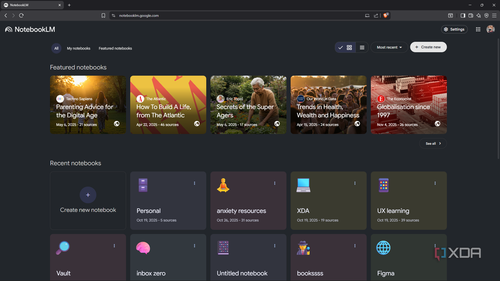 NotebookLM notebook dashboard-1
