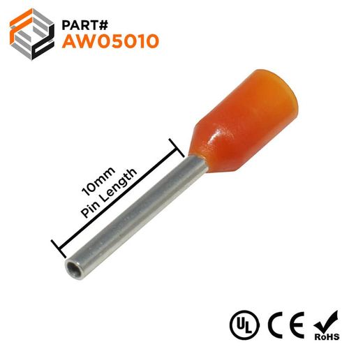 AD15008 - 16AWG (8mm Pin) Insulated
Ferrules - Black