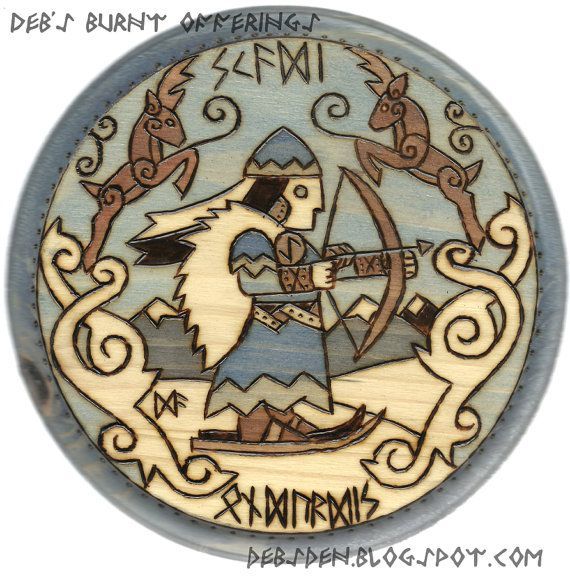 Skadi Ondurdis Round Wood Plaque | Viking art, Norse, Celtic art