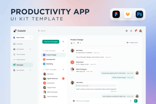 Preview: Team Chat Software UI Kit