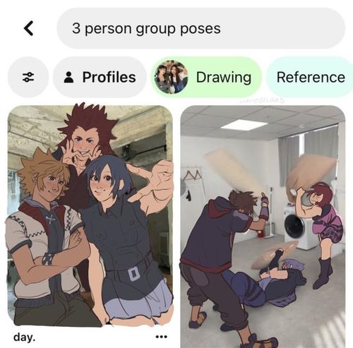 $$ day. 3 person group poses • Profiles D Drawing Reference M MAI BELOVED