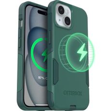 OtterBox iPhone 16e, iPhone 15, iPhone 14, iPhone 13 - Commuter MagSafe Case - Slim & Tough - Pocket-Friendly - Dual Layer Drop Protection - Port Covers – Non-Retail Packaging - Green