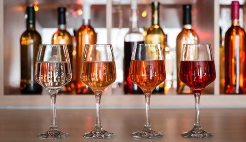 Different colours of wine