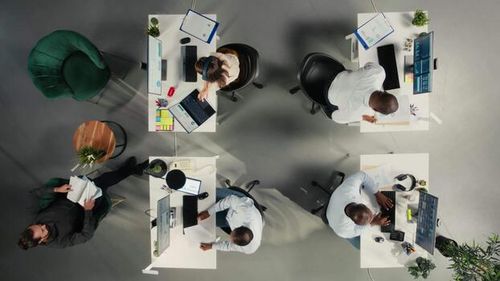 Team collaborating in a modern office