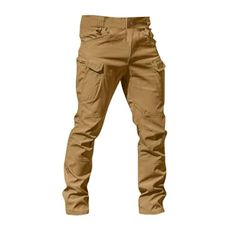 Wrangler Cargo Pants for Men Mencomfy Elastic Waist Wide Leg Big and Tall Pants Baggy Relaxed Fit Hiking Track Water Resistant Ripstop Tactical Pantalones Cargo para Mujer with Pockets Brown L