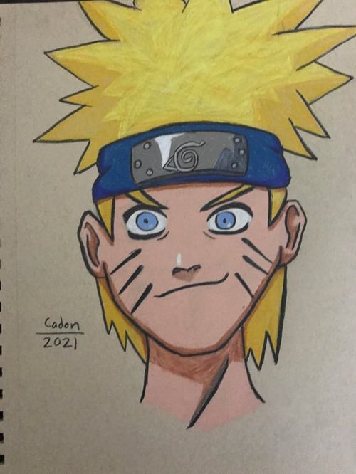 r/Naruto - Naruto Drawing I made. I never draw anime style so it isn’t perfect