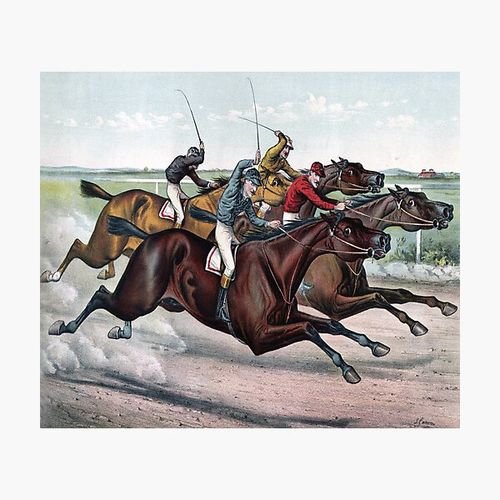 Item preview, VINTAGE HORSE RACE POSTER Pop Art designed and sold by Bruce ALMIGHTY Baker.