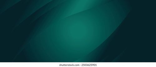 Modern simple dark green and black abstract background for wide banner. Luxury dark green background with overlap 3D layer Stock Vector