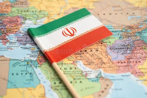 Bangkok, Thailand June 14, 2024, Iran flag on world map background. Israel iran map stock images, royalty-free photos and pictures