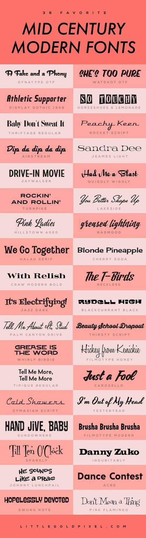 36 Mid Century Modern Fonts for Your Next Retro Design • Little Gold Pixel