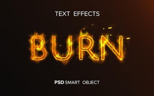 PSD creative fire text effect