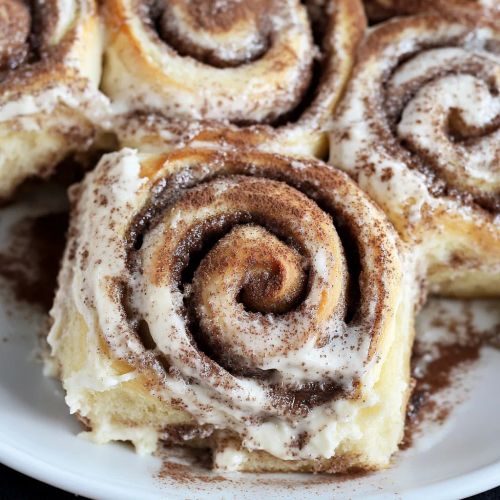 Frosted cinnamon rolls from Unsplash