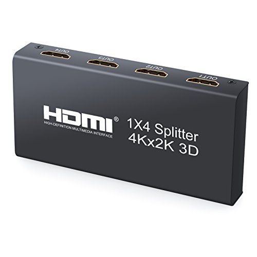 HDMI Splitter 4 Way HDMI Splitters 1 Input 4 Output HDMI Splitter Support 4K x 2K 3D for DVD Player Laptop PS3 PS4 XBOX HDTV