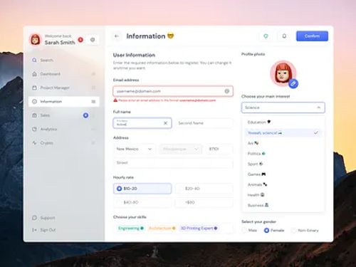 Input Desktop Forms - Figma UI kit checkbox dashboard design desktop dropdown figma form field forms input box input field inputs profile profile page radio selector state ui ui elements ui kit ux