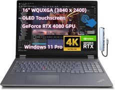 NewLenovo ThinkPad P1 Mobile Workstation (16" WQUXGA (3840 x 2400), OLED Touchscreen, Core i7-13800H, RTX 4080, 128GB DDR5 4TB SSD) Laptop for Engineer Designer Architect, 2 x Thunderbolt4, Win11 Pro
