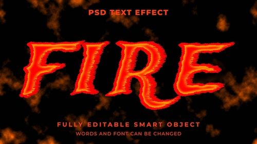 PSD fire graphic style editable text effect