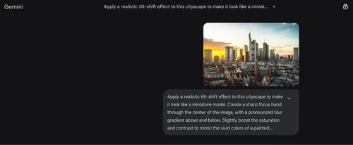 Gemini prompt to make a miniature world effect.