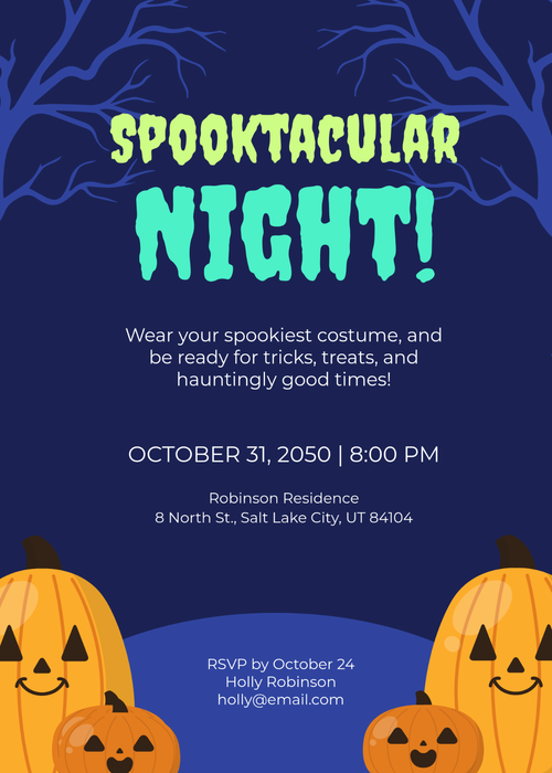 Free Printable Halloween Invitation Template to Edit Online