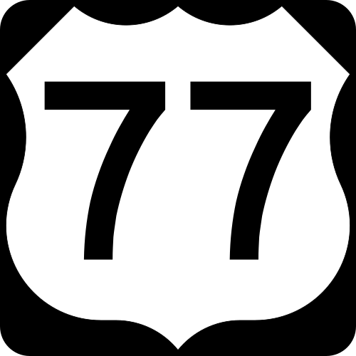 U.S. Highway 77 marker