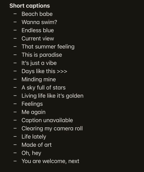 Short captions | Short instagram quotes, Good insta captions, Short instagram captions