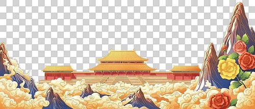 北京故宫太和殿风光插画图片下载