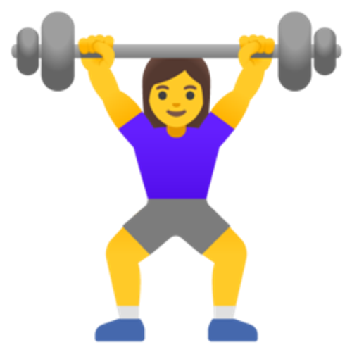 How Woman Lifting Weights emoji looks on Google.