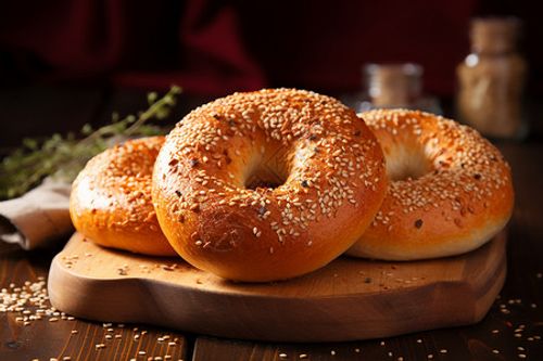 欧式甜甜圈食品贝果高清图片