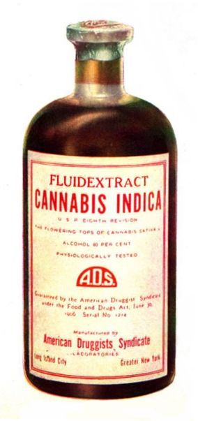 drug bottle containing cannabis