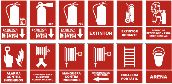 Prevención de Riesgos en Secretariado: SEÑALES: LUCHA CONTRA INCENDIOS (PRISCILA PRADO)