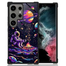 CARLOCA Case for Samsung Galaxy S21 Ultra,Astronaut Barbecue Galaxy S21 Ultra for Men Woman Boy Girl,Shockproof Anti-Scratch Soft TPU Unique Pattern Design